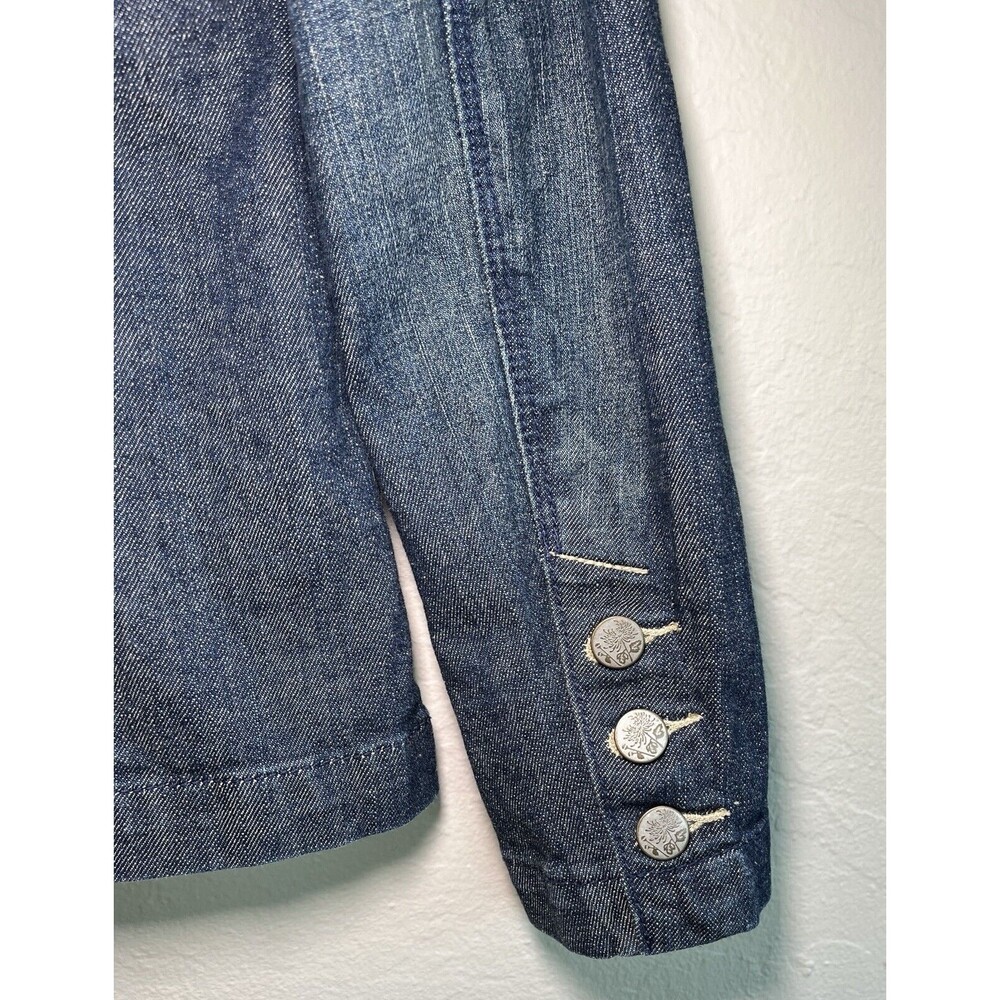 Womens Levi's Jeans Silver Label Denim Jacket With Silver Floral Buttons Sz S - Picture 7 of 11